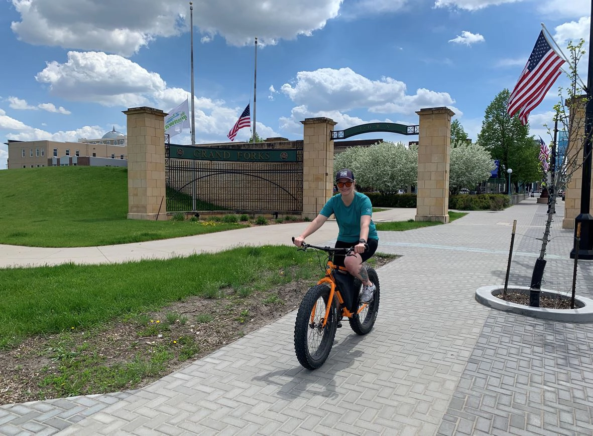 biking-downtown-grand-forks Biking in downtown Grand forks