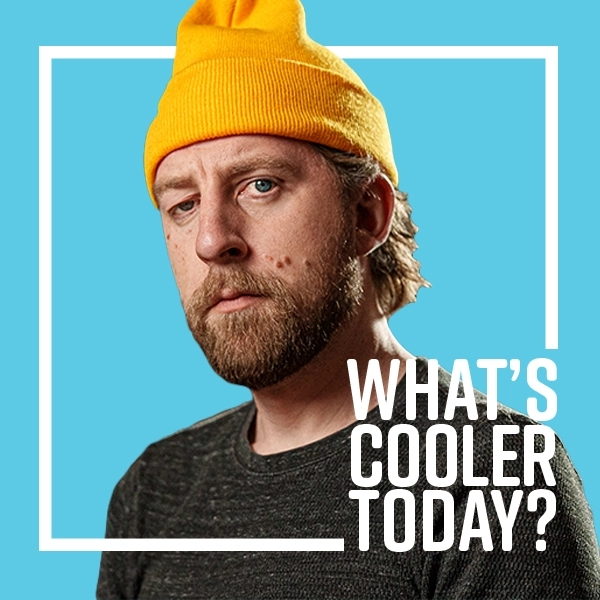 WCT - John Grand Forks writer of 'What's Cooler Today?' Author John in front of Blue Background