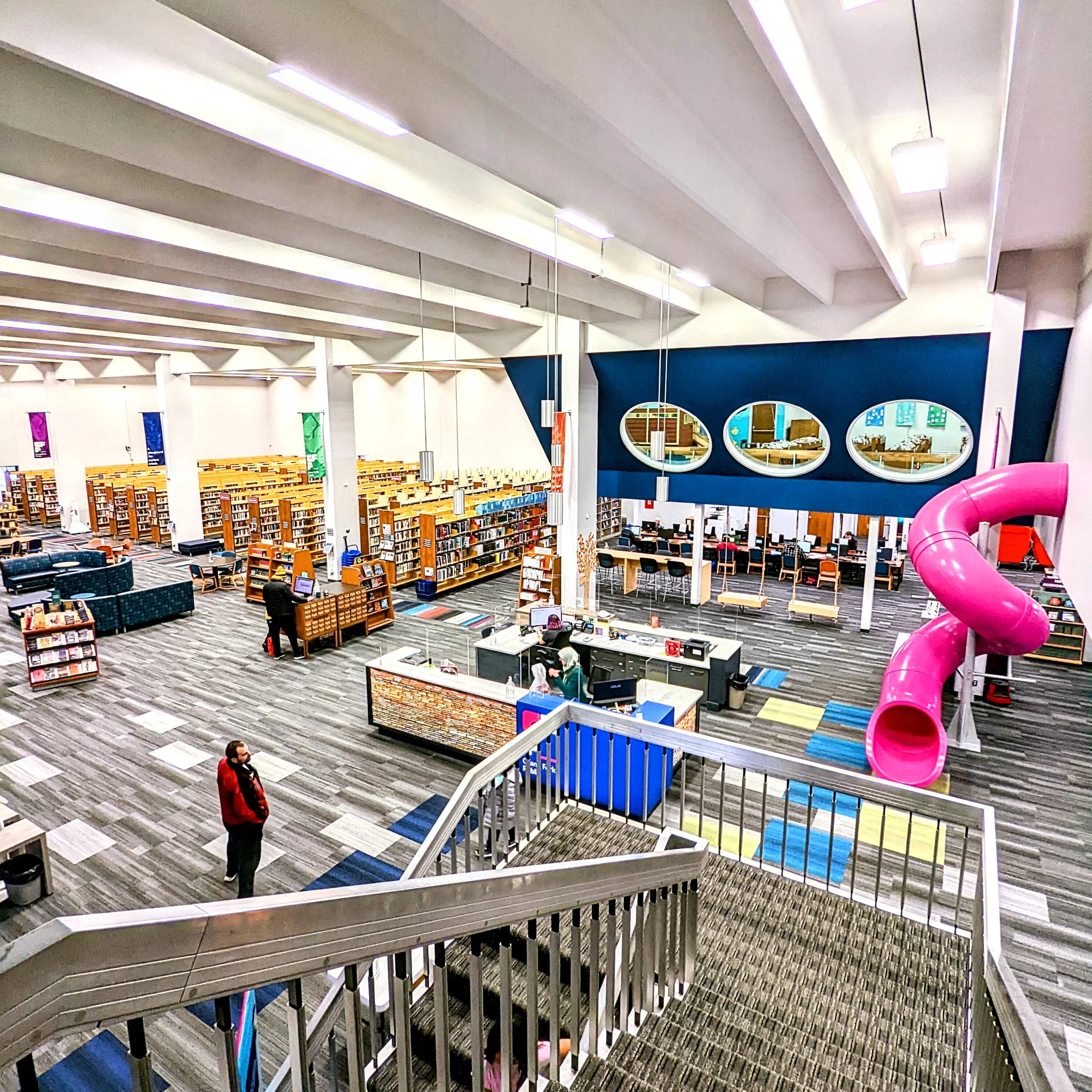 grand-forks-public-library Grand Forks Public Library with pink slide.