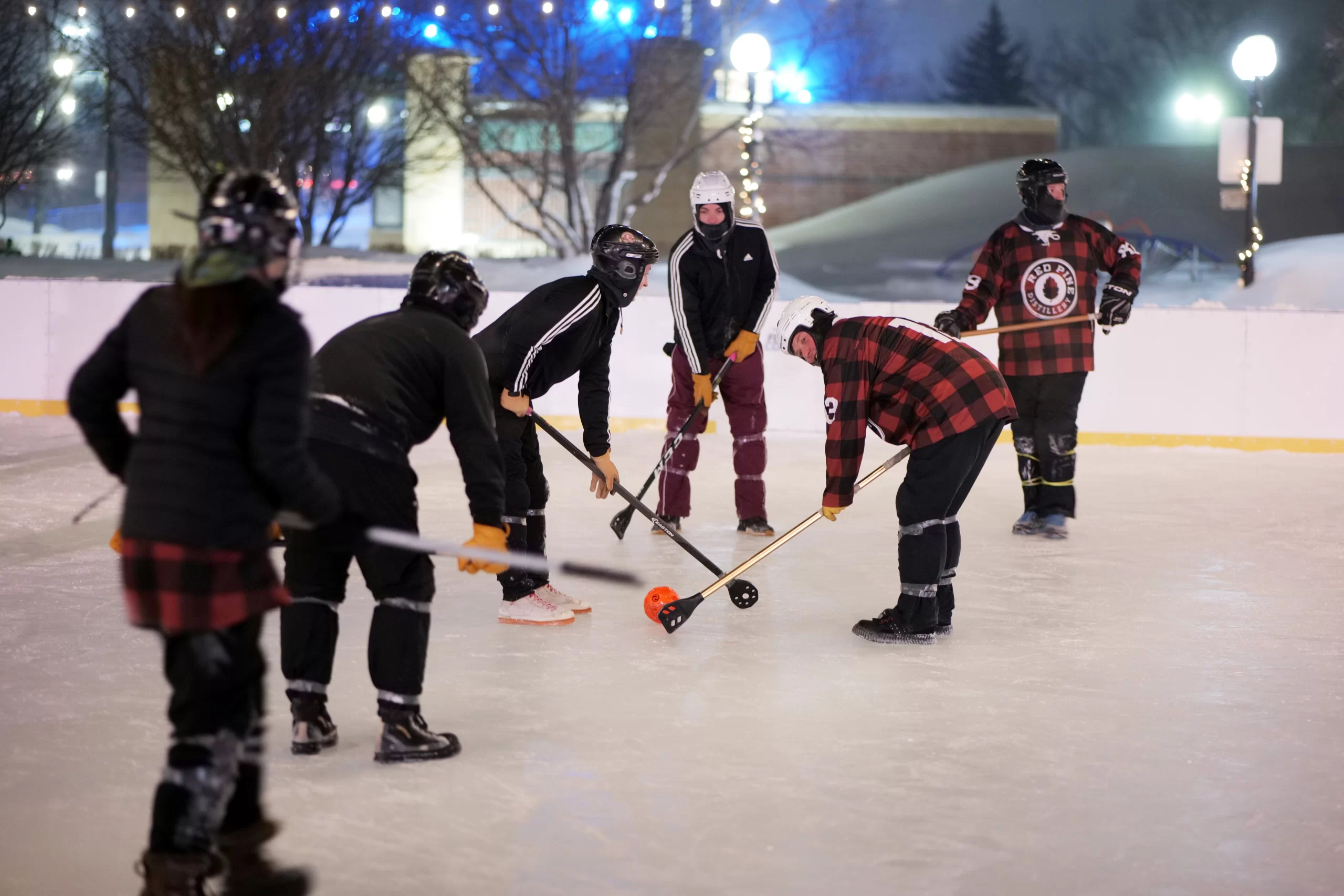 winter-in-grand-forks-broomball Winter in Grand Forks broomball in town square