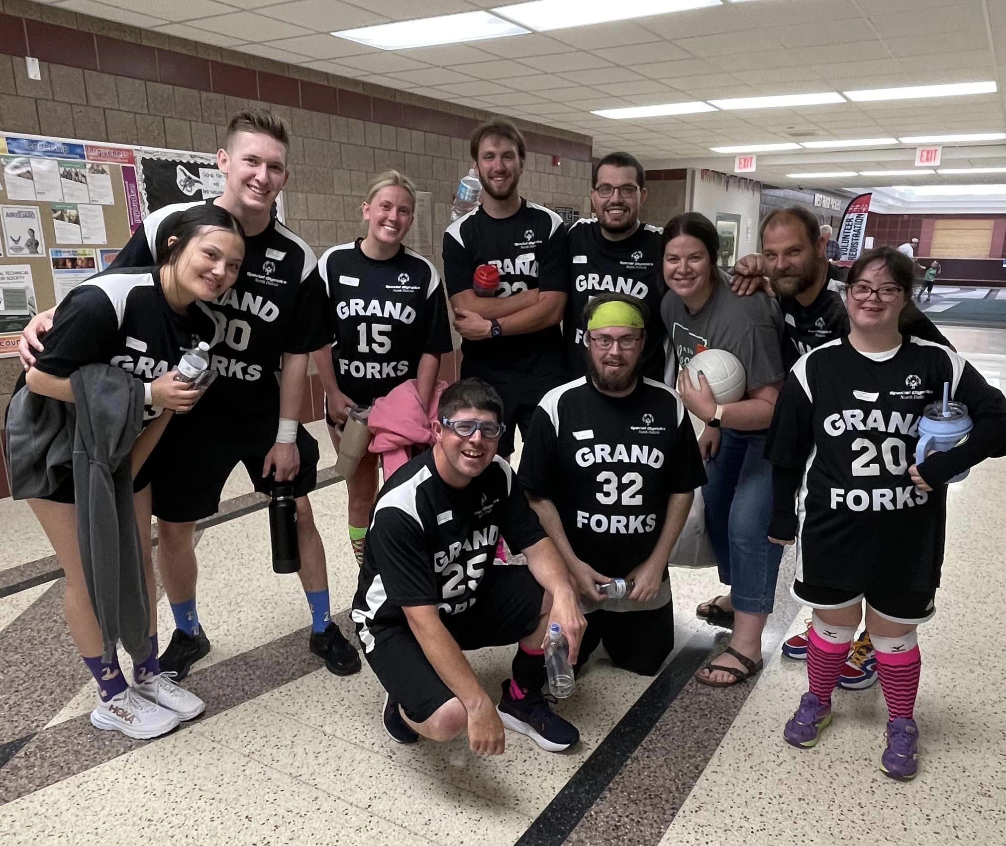 special-olympics-grand-forks-team Grand Forks Special Olympics volleyball team.