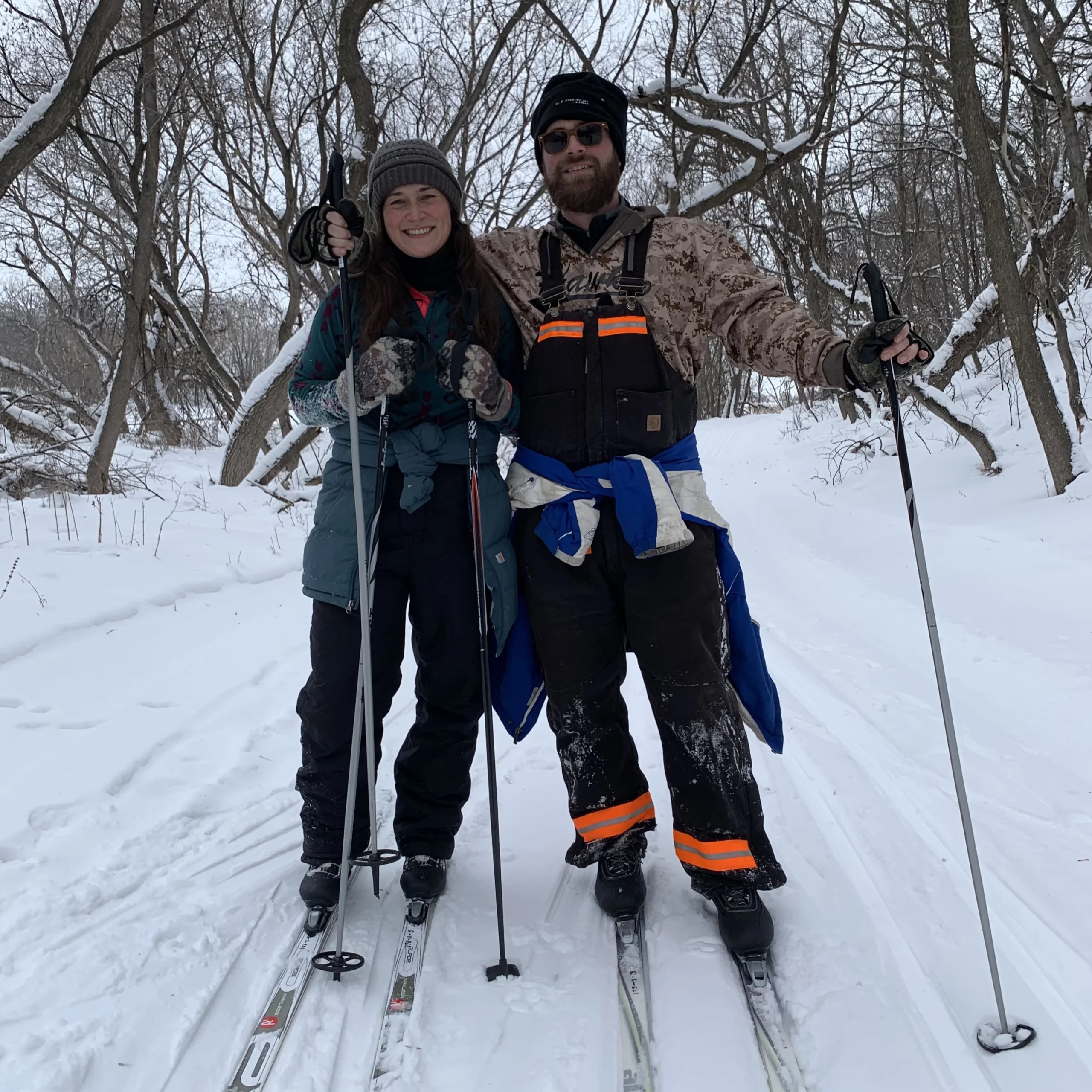skiing-in-grand-forks Two people skiing in Grand Forks.