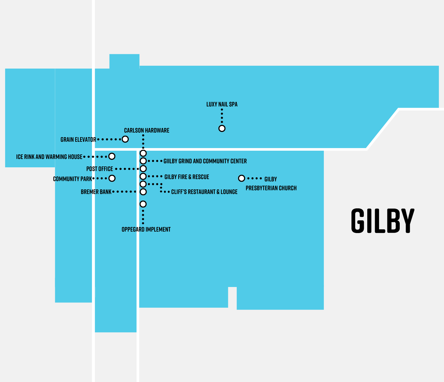 Gilby----Cooler-Map Gilby, ND services. Greater Grand Forks Area