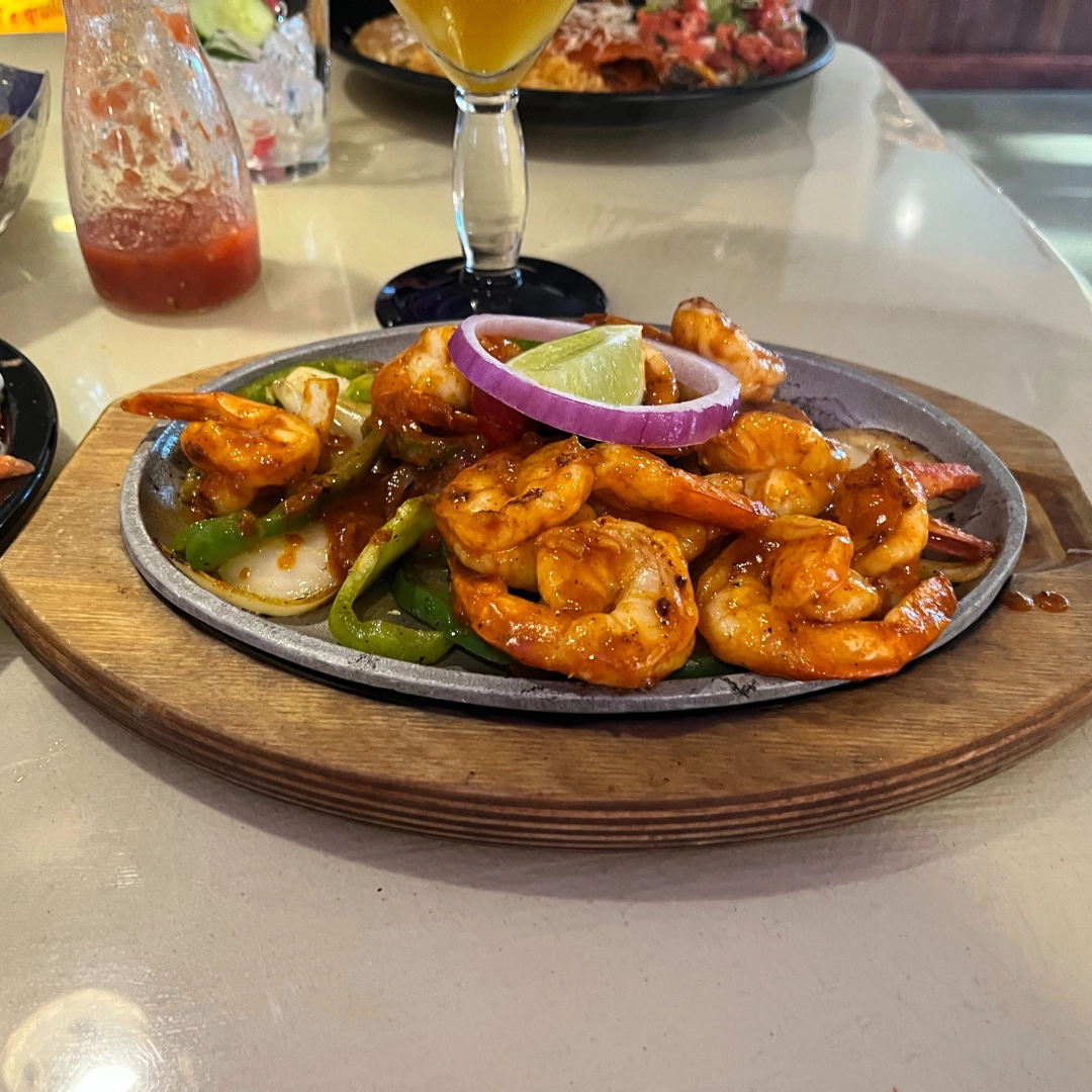 kenneth-grand-forks-cuisine-shrimp Plate of food at Charras and Tequila in Grand Forks.