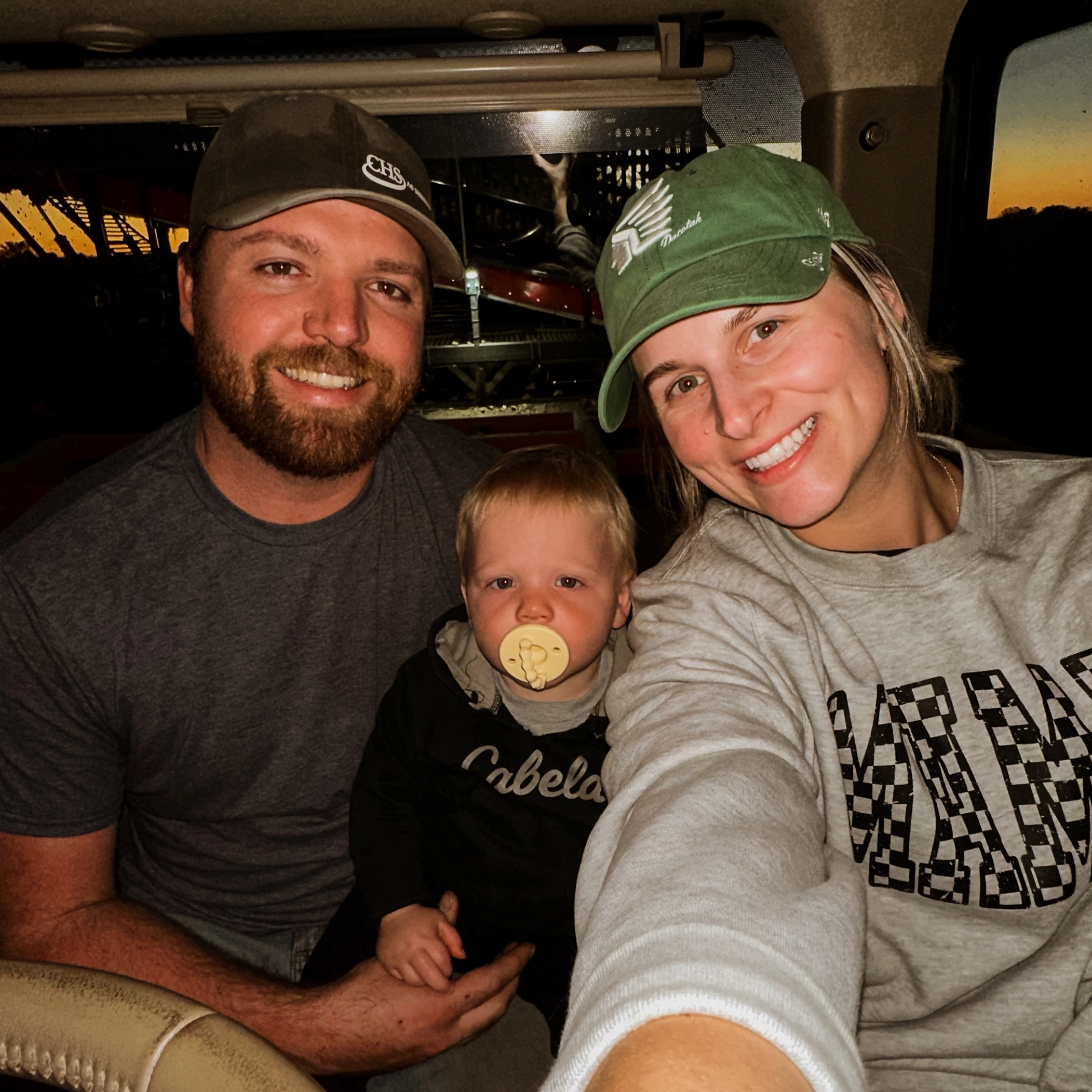 selfie-in-tractor Selfie in the tractor in Grand forks during Sugar Beet season