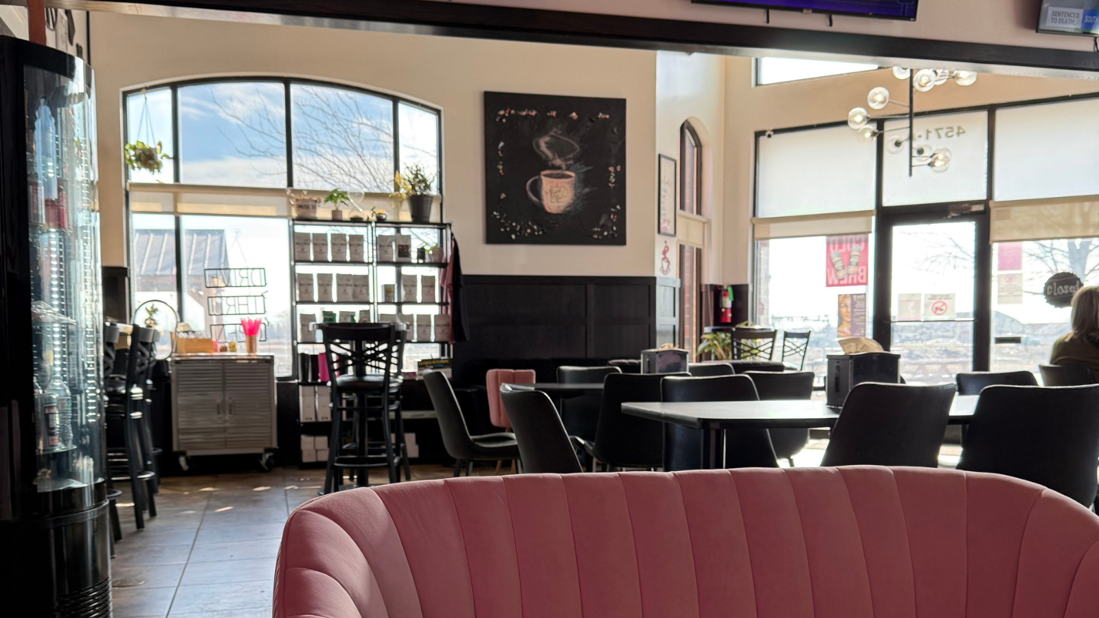 Board Games at the coffee house! this is from inside the cafe and shows all the furniture and cozy vibes