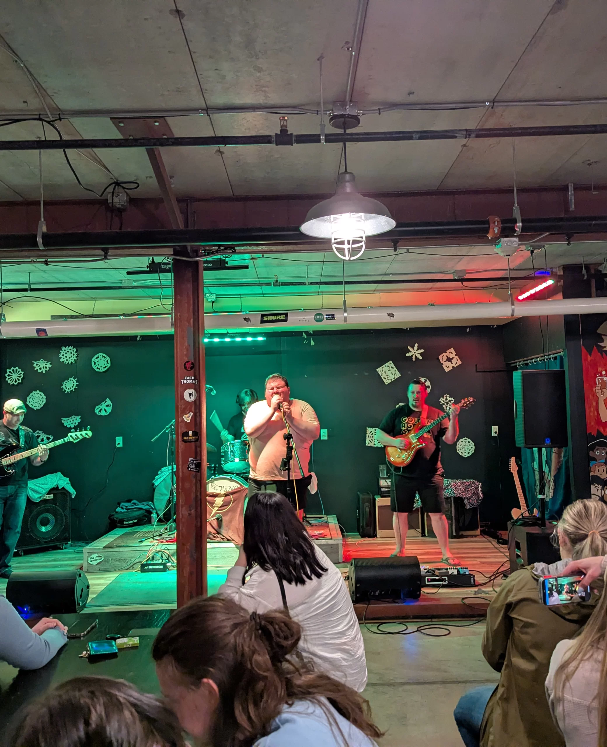 Author Adrian visits the basement of Half Brothers Brewing Company where their concert sessions are taking place.