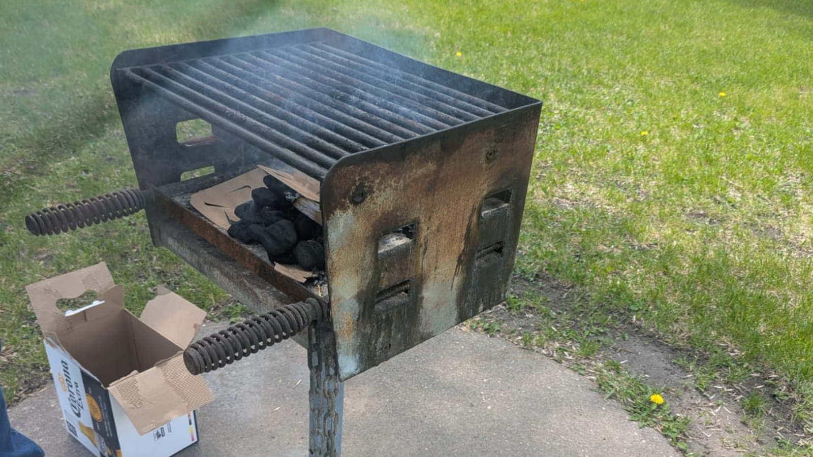 Author Adrian snaps a pic of one of the usable park barbeque grills! Coal Away!