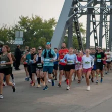Running Featured Image Runners race across the bridge