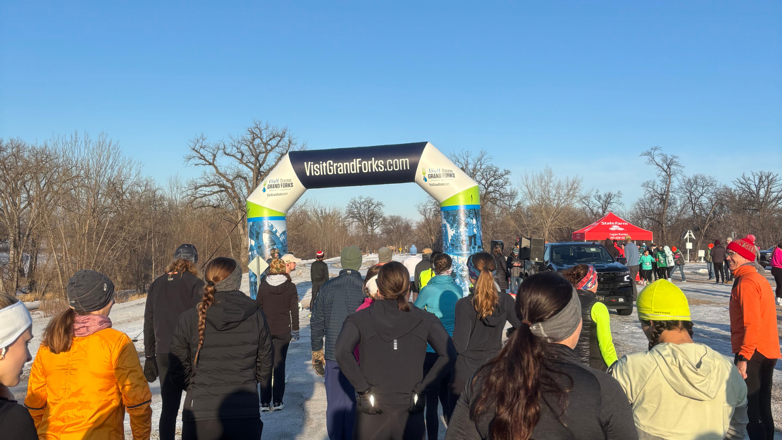 Race Start LIne Author Eli snaps a pic right before a Grand Forks race begins in wintertime!