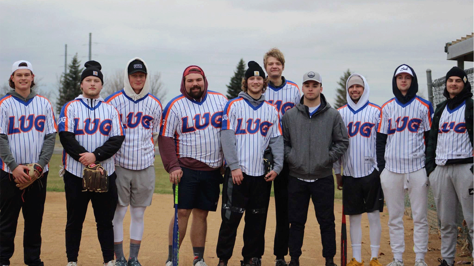 Group sports photo - group of adult men pose for the team photo