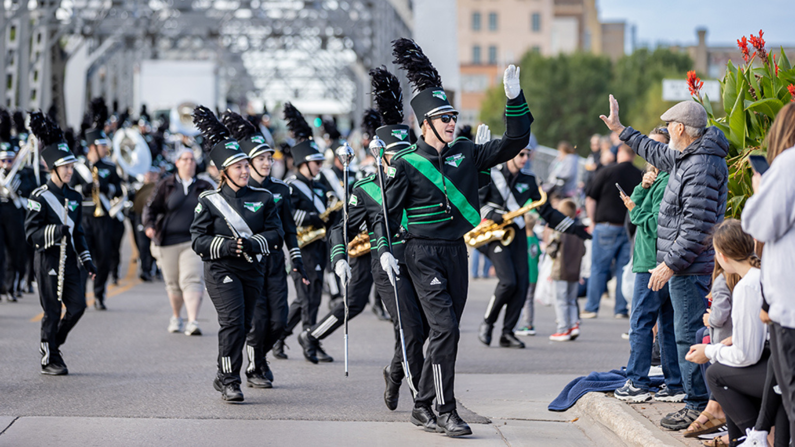 UND Pep Band in a parade UND Pep Band in a parade