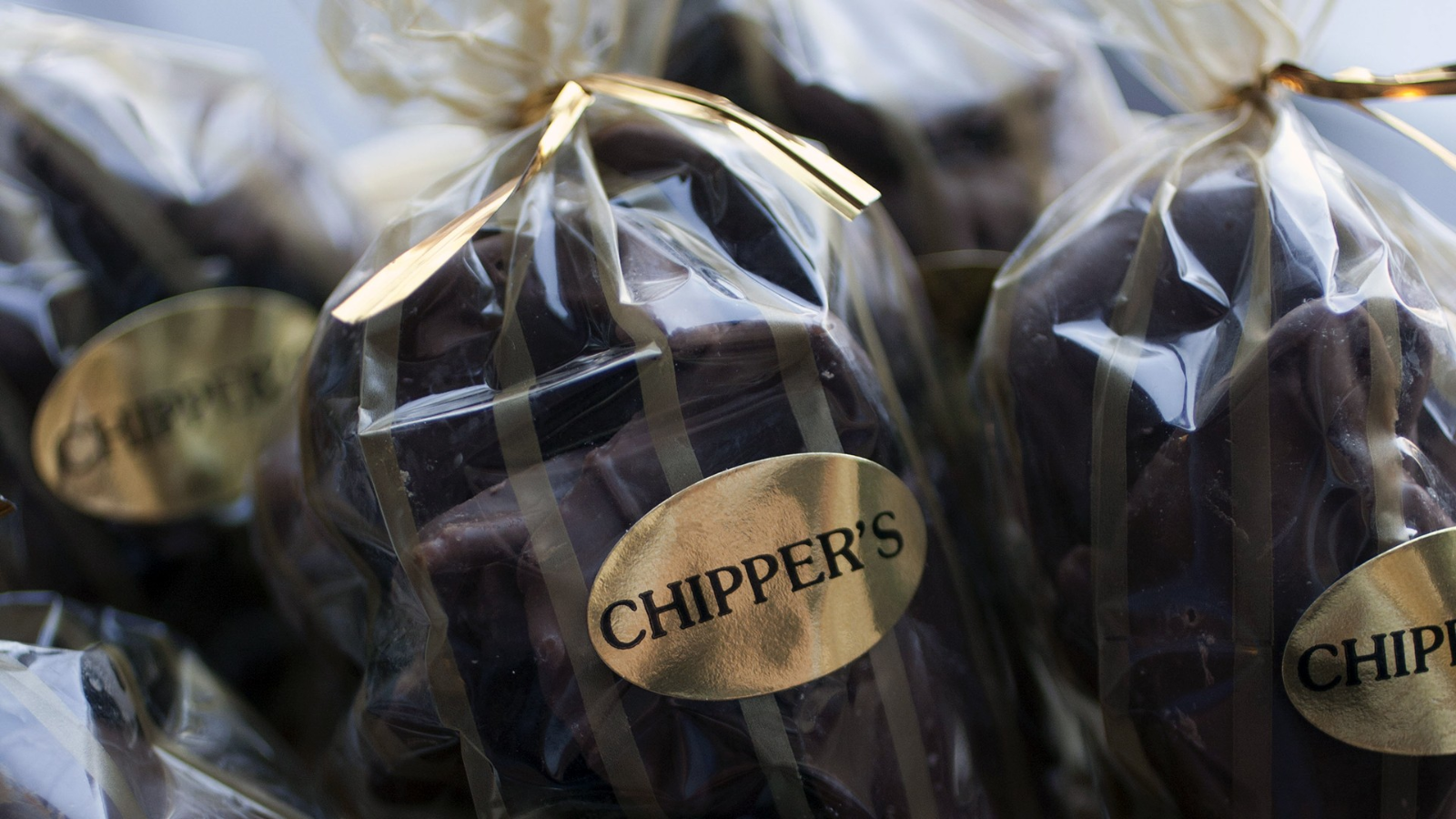 Close up shot of pre-bagged chippers Close up shot of pre-bagged chippers