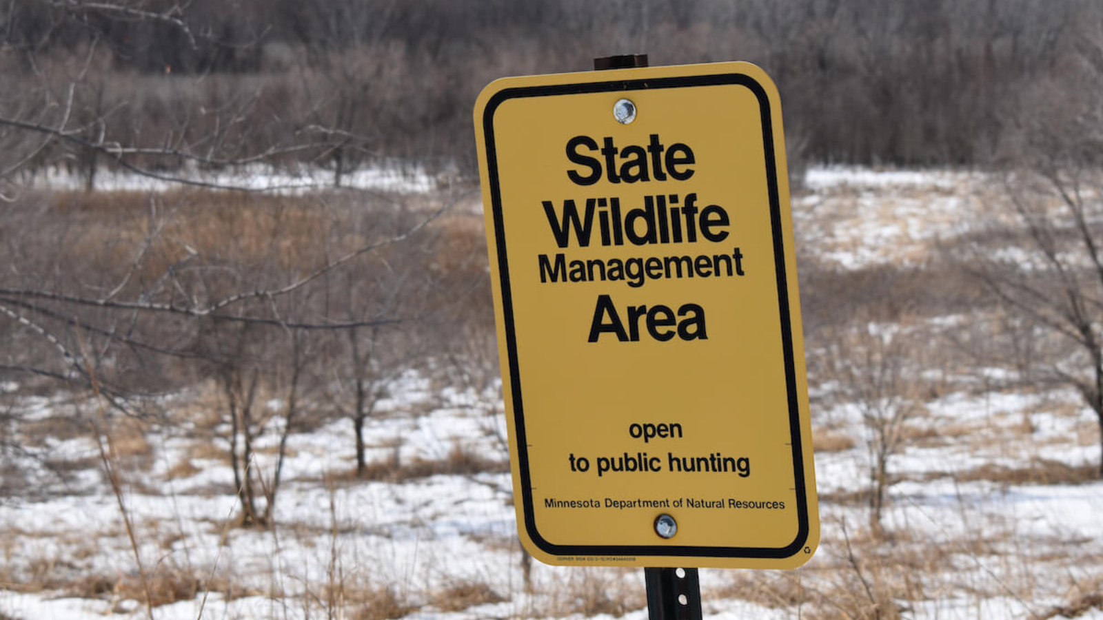 State Wildlife Management Yellow Sign